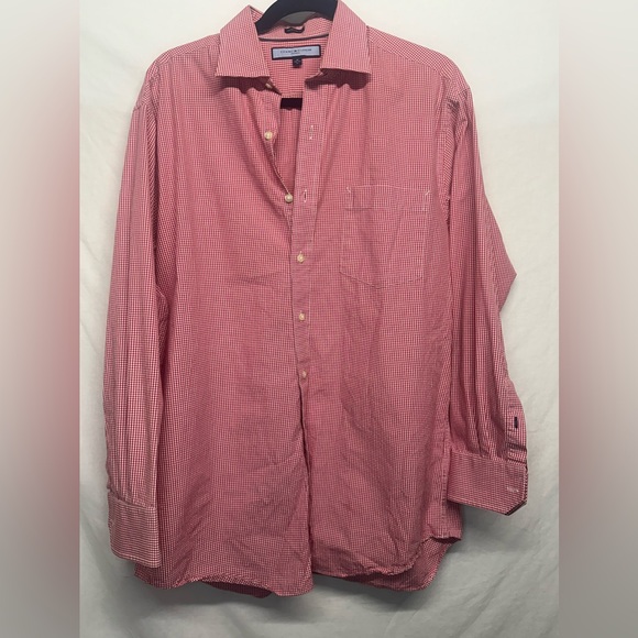 🇺🇸Tommy Hilfiger Ithaca Red & White regular fit button up dress shirt sz … - Picture 1 of 10